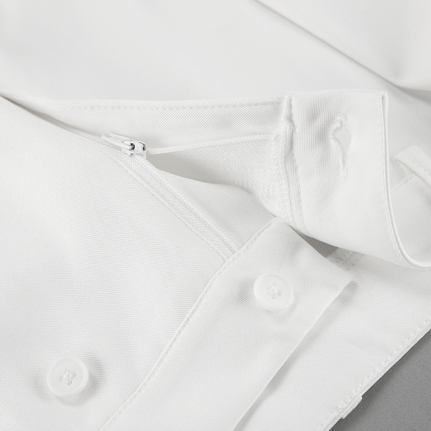 Pantalon portefeuille blanc chic à jambes larges - Coupe asymétrique moderne