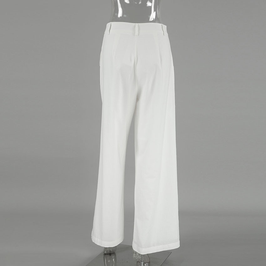 Pantalon blanc à jambes larges et taille haute - Chic sans effort
