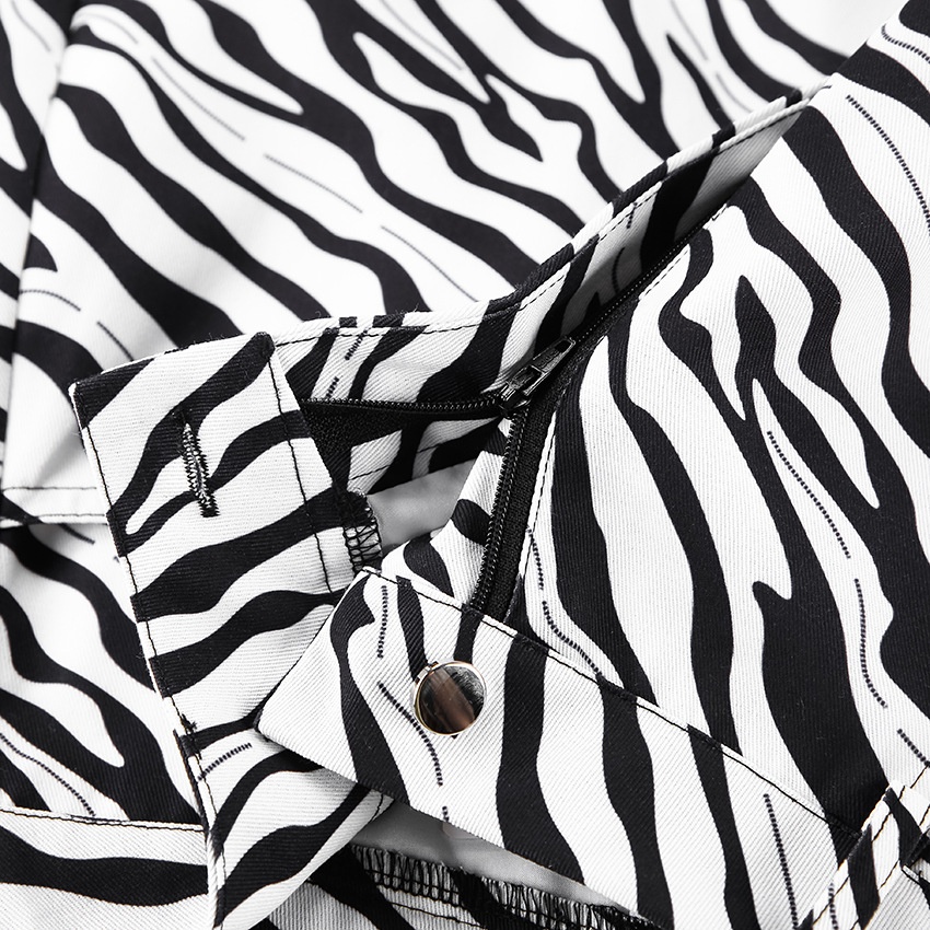 Jean taille haute à imprimé zèbre