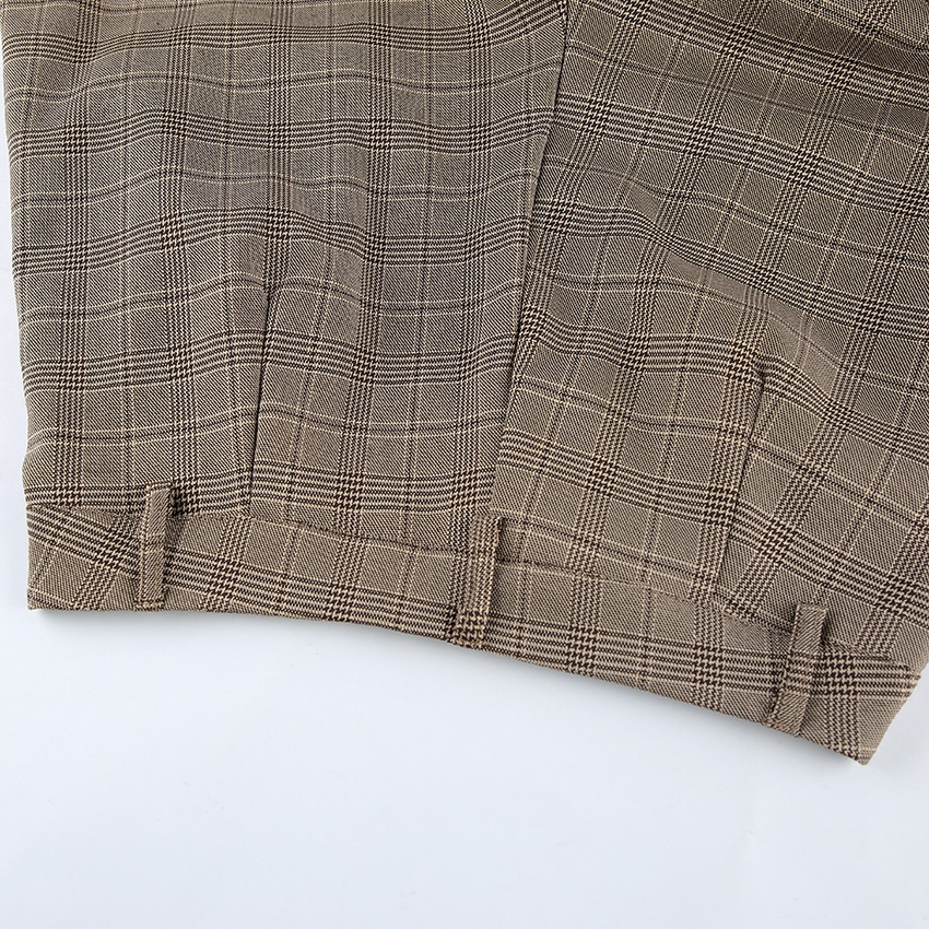 Pantaloni da donna a gamba larga a quadri