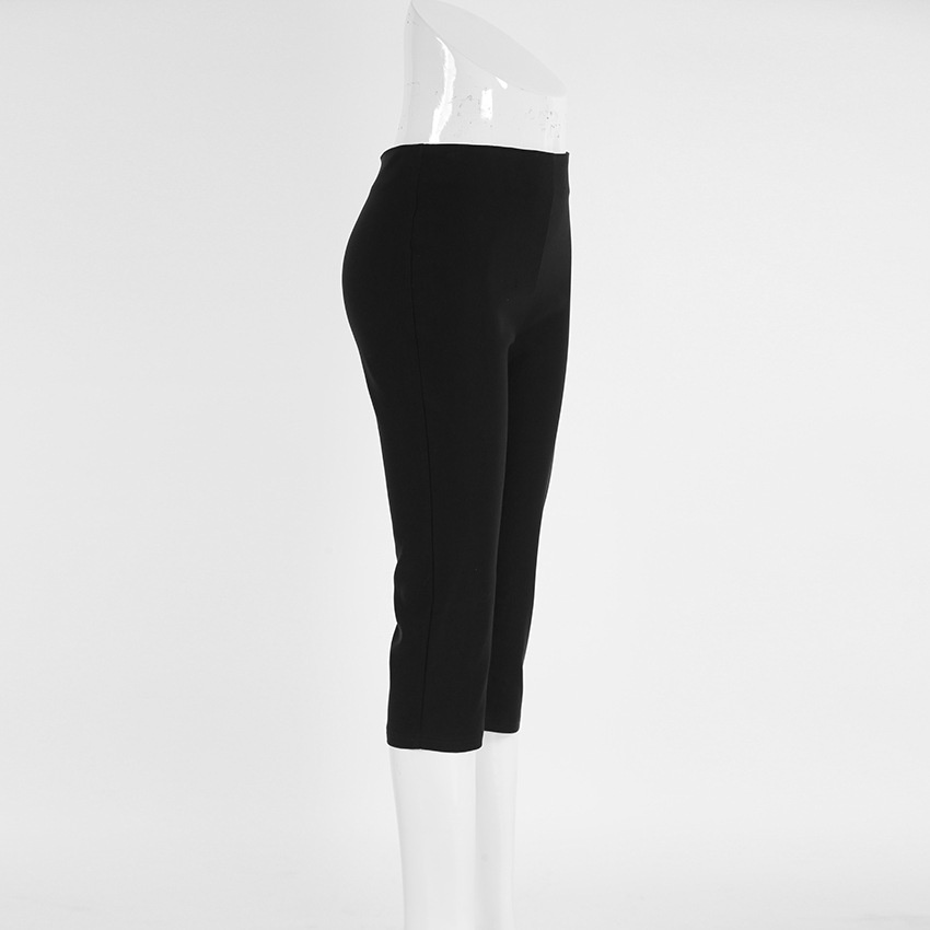 Leggings capri da donna neri a vita alta