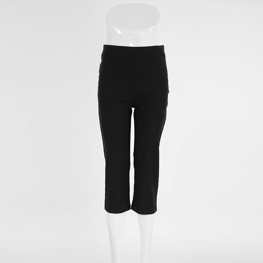 Leggings capri da donna neri a vita alta