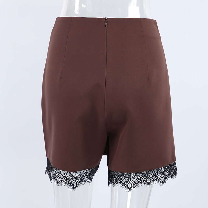 Gonna-pantalone a vita alta con bordo in pizzo