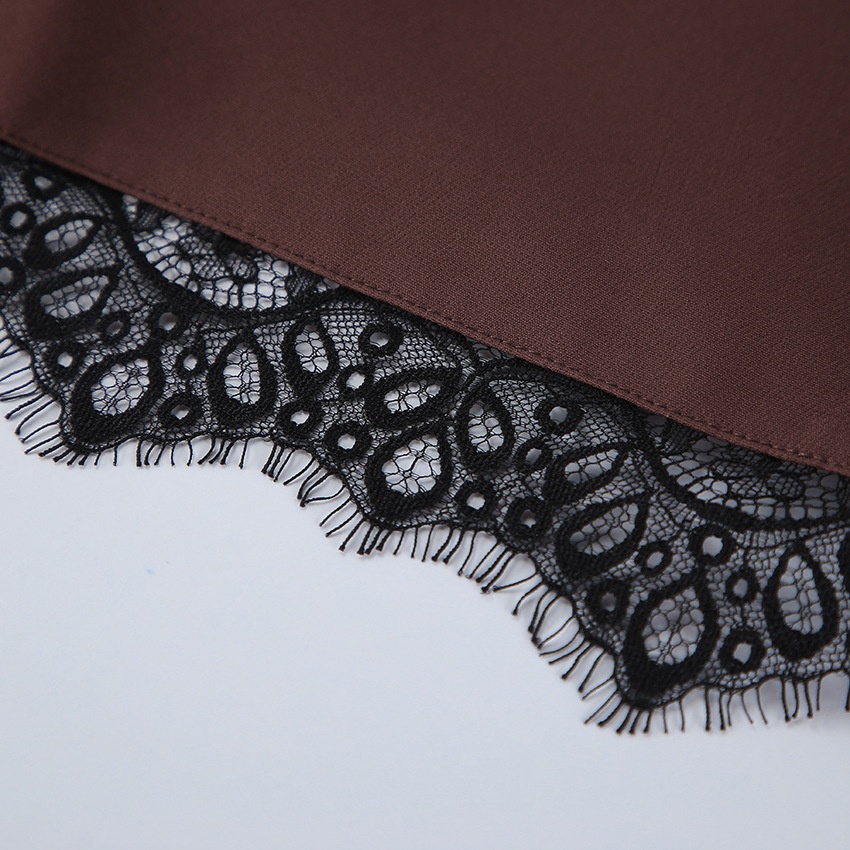 Gonna-pantalone a vita alta con bordo in pizzo