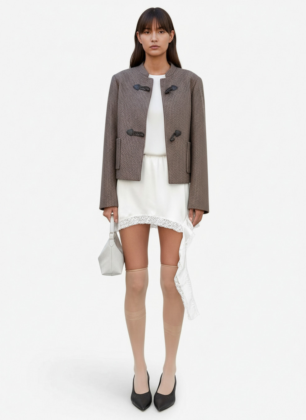 Satin Mini Skirts Work Style Bottoms SFE-00005