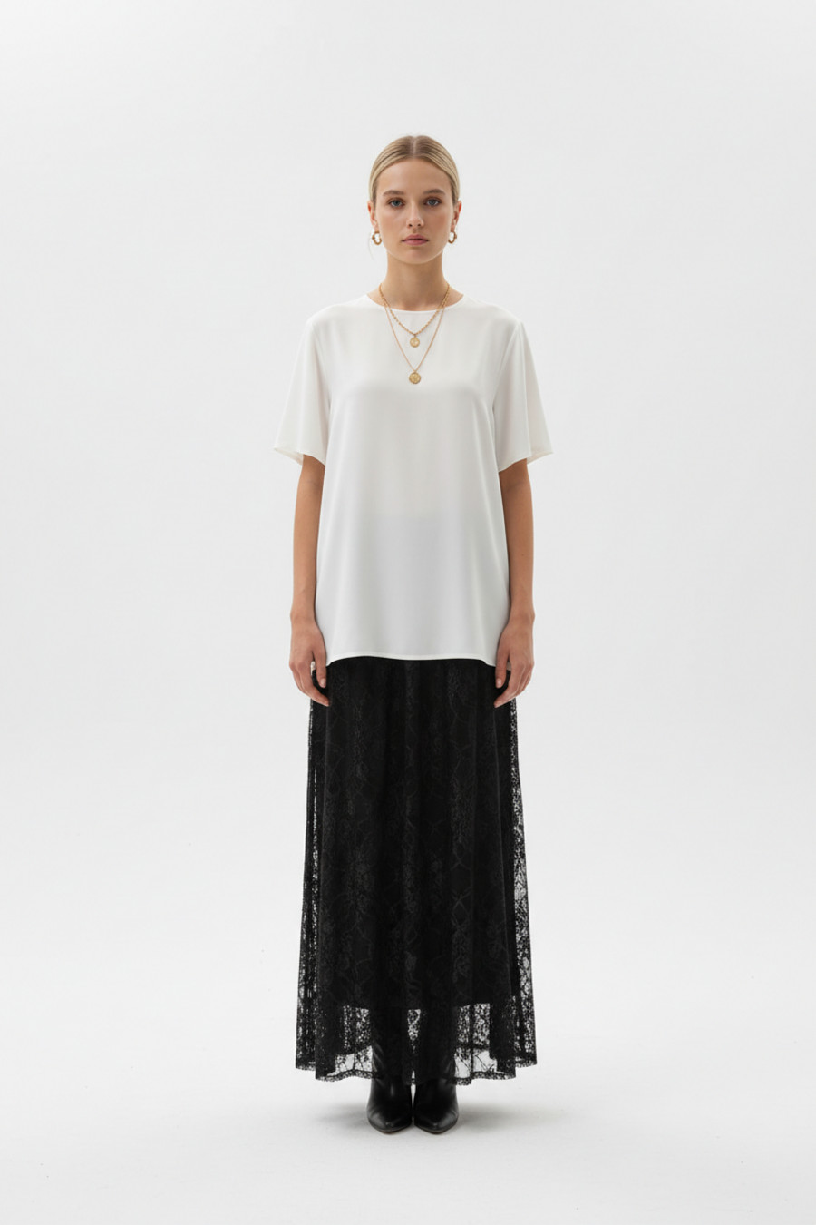 lace Mini Skirts Work Style Bottoms SFE-00014