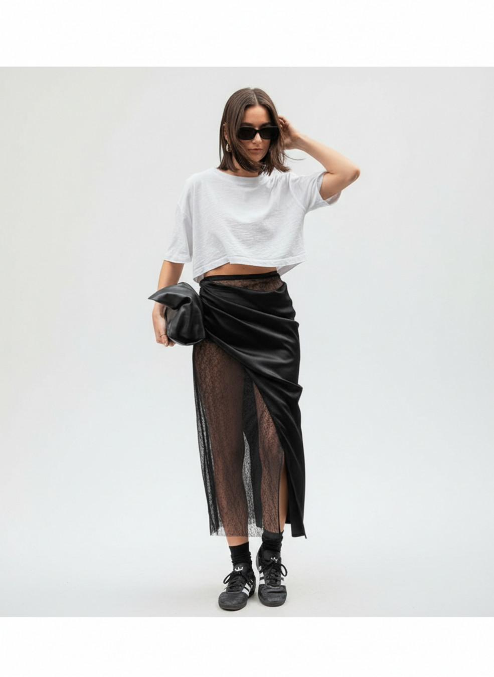 Thin, soft matte satin Mini Skirts Work Style Bottoms SFE-00017