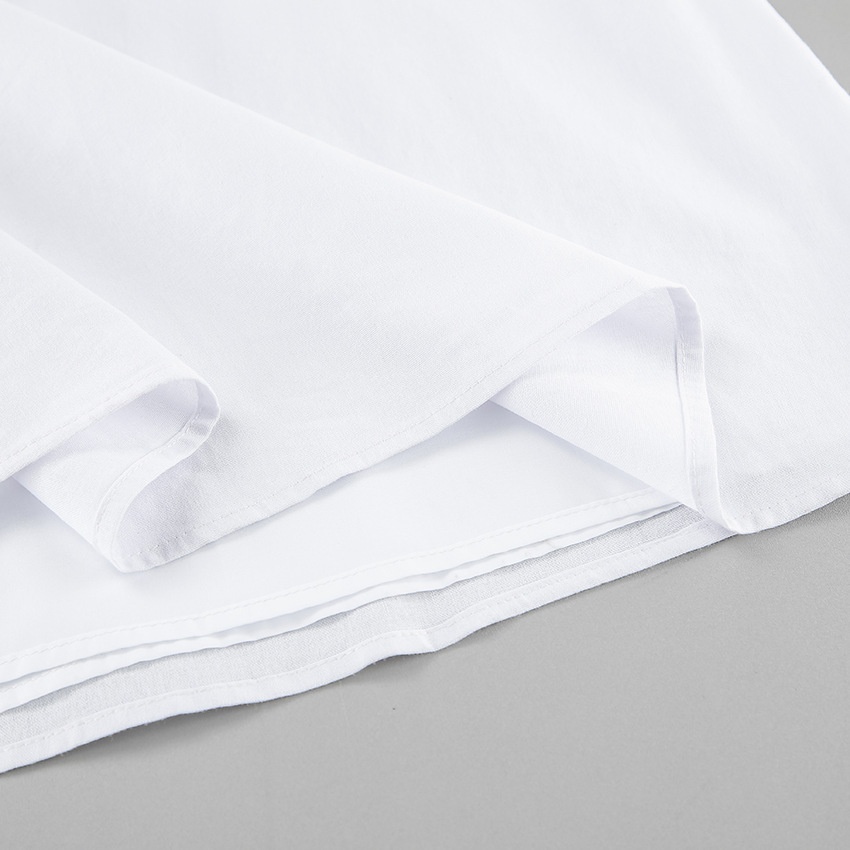 Abito lungo da donna bianco con scollo a V, volant e spalline sottili