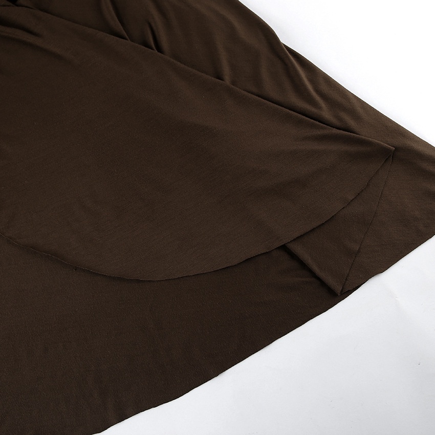 Top lungo da donna con scollo all'americana e spacco alto