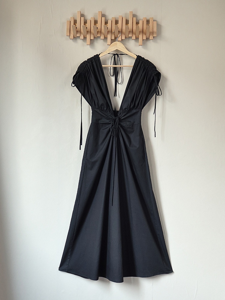Women's Deep V-Neck Backless Maxi Dress