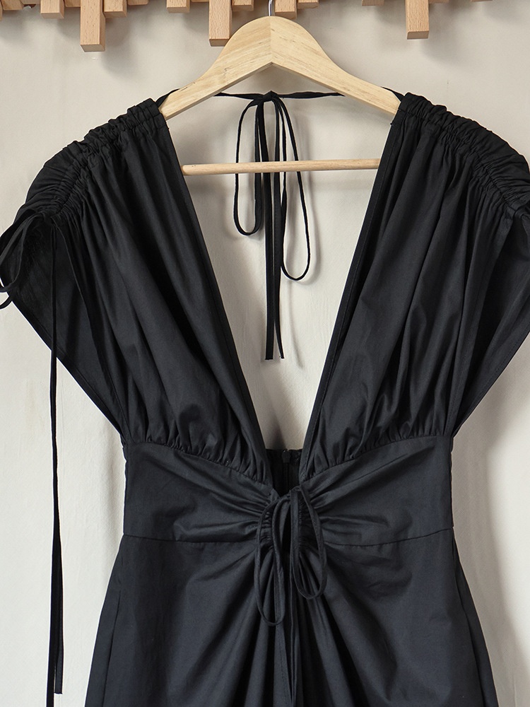 Women's Deep V-Neck Backless Maxi Dress