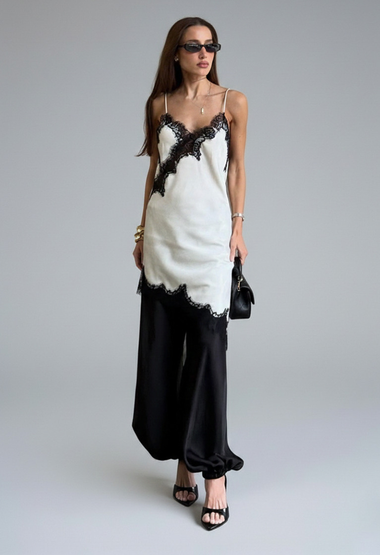 Satin Midi Dresses Polyester (polyester fiber) Work Style Dresses SFE-00008