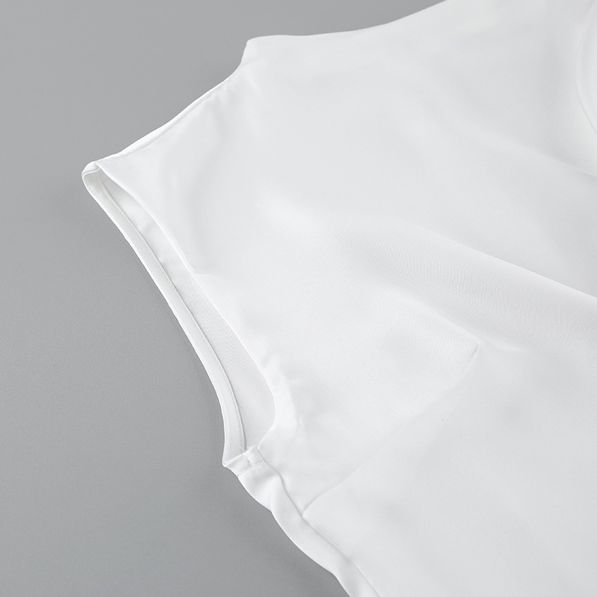 White Asymmetrical Draped Cape Sleeveless Mini Dress
