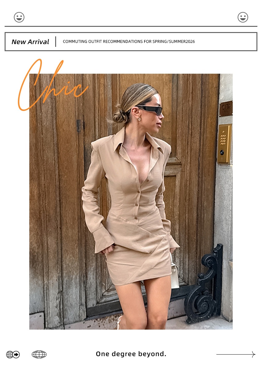 Women's Asymmetric Wrap Button-Down Shirt Mini Dress