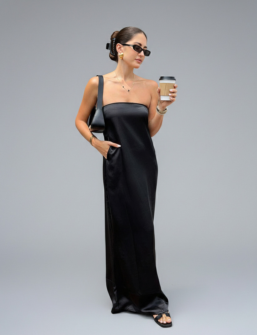 Satin Mini Dresses Polyester (polyester fiber) Work Style Dresses SFE-00001