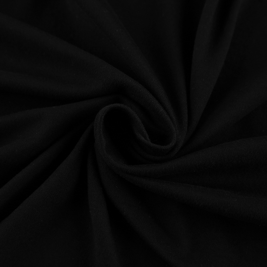 Robe midi noire à col roulé et dos nu - Manches longues