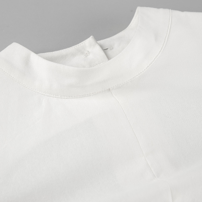 Ensemble crop top et jupe maxi en lin mélangé blanc