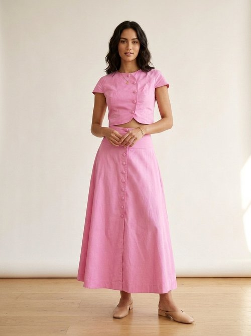 pink two piece set dress Blush Pink Two-Piece Dress - Ribbed Bodycon 2-Piece Dress - Set
