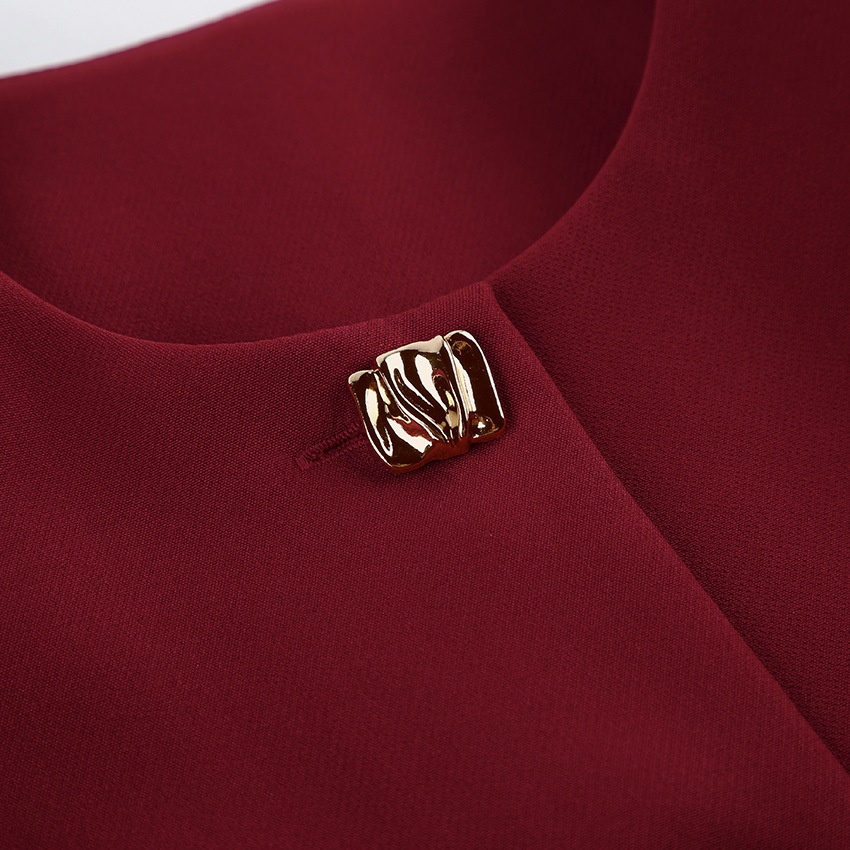 Ensemble tailleur jupe péplum bordeaux vintage pour femme