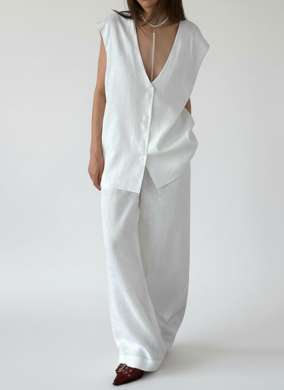 cotton and linen Pant Sets cotton Work Style Matching Sets SFE-00020