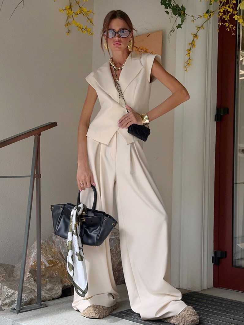 Ensemble blazer sans manches et pantalon large Off-White