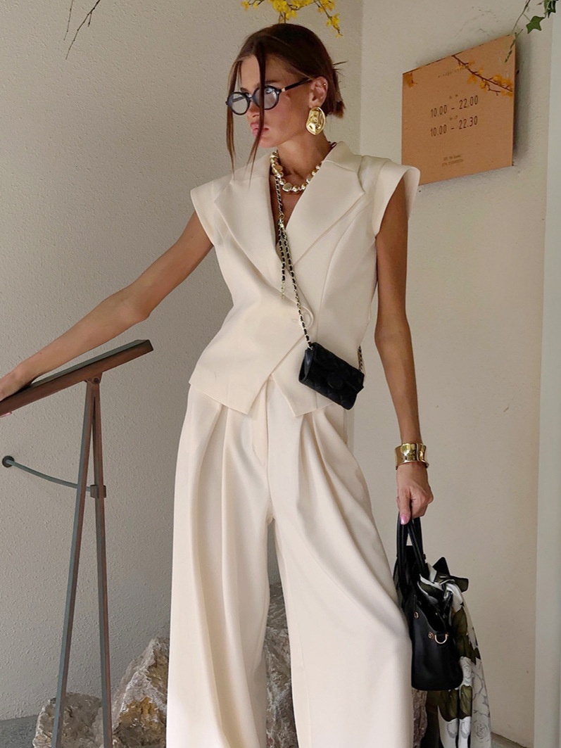 Ensemble blazer sans manches et pantalon large Off-White