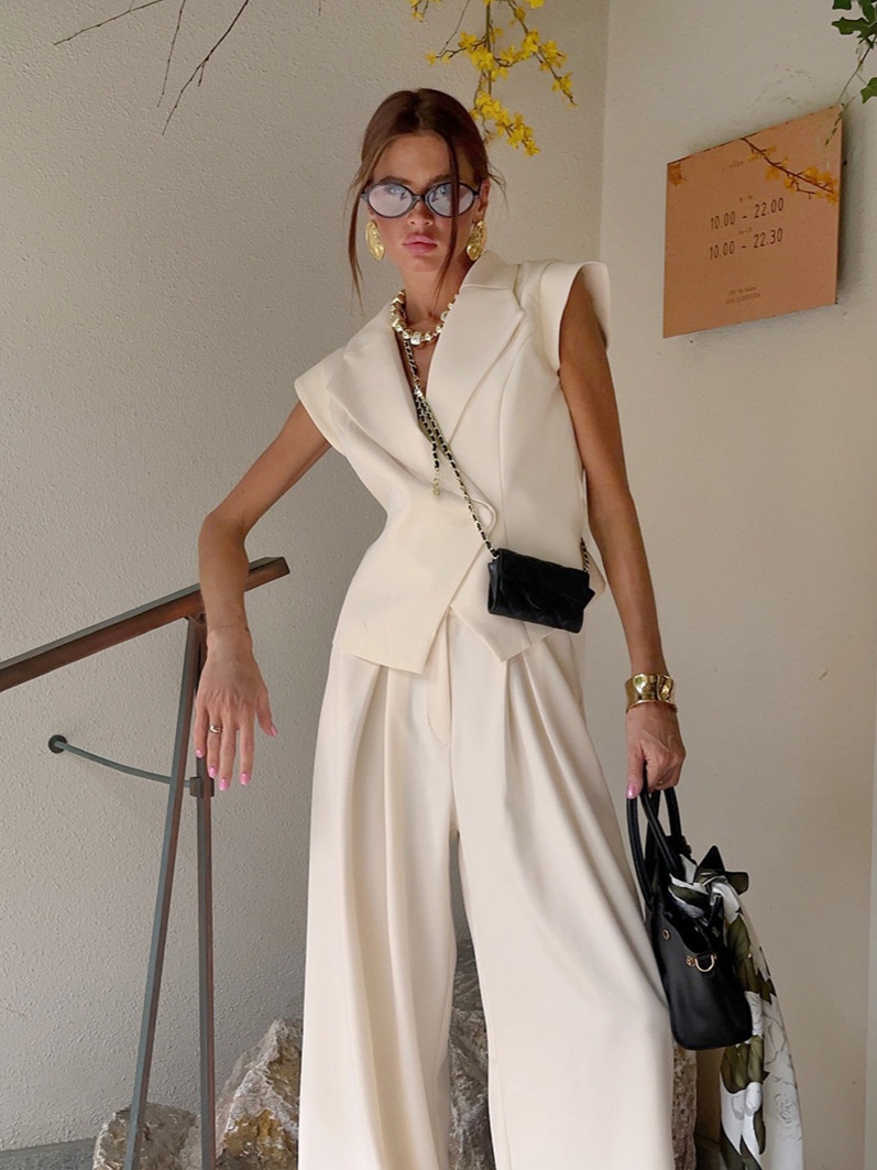 Ensemble blazer sans manches et pantalon large Off-White