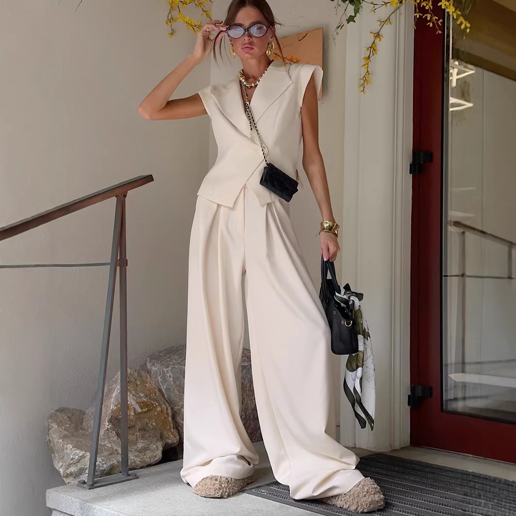 Ensemble blazer sans manches et pantalon large Off-White