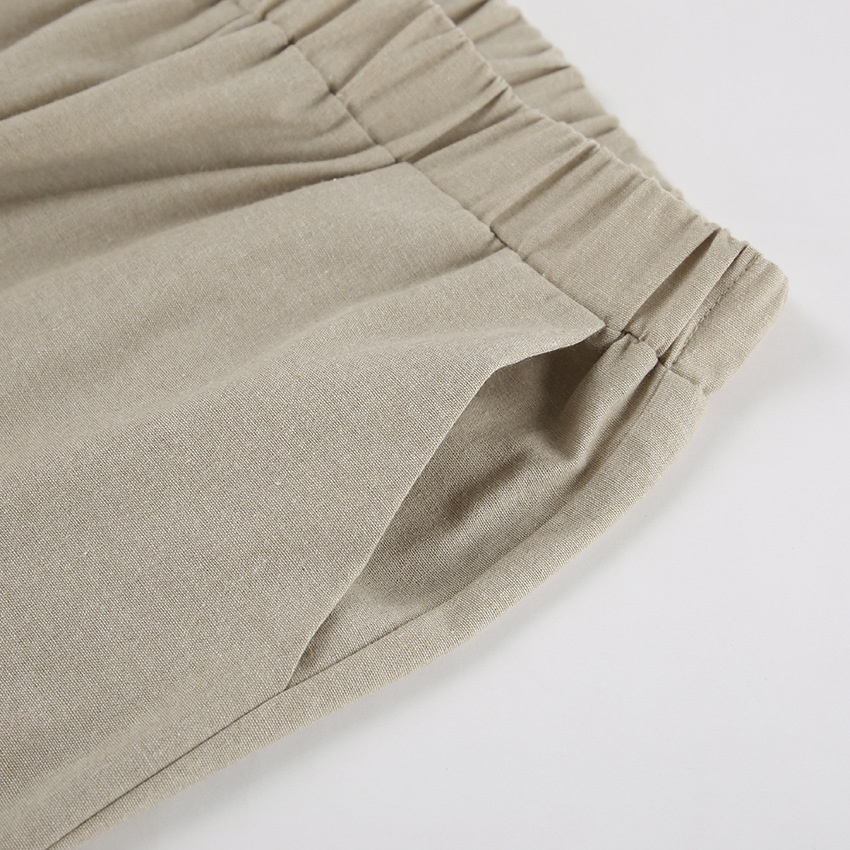 Ensemble haut dos nu et pantalon large en lin mélangé