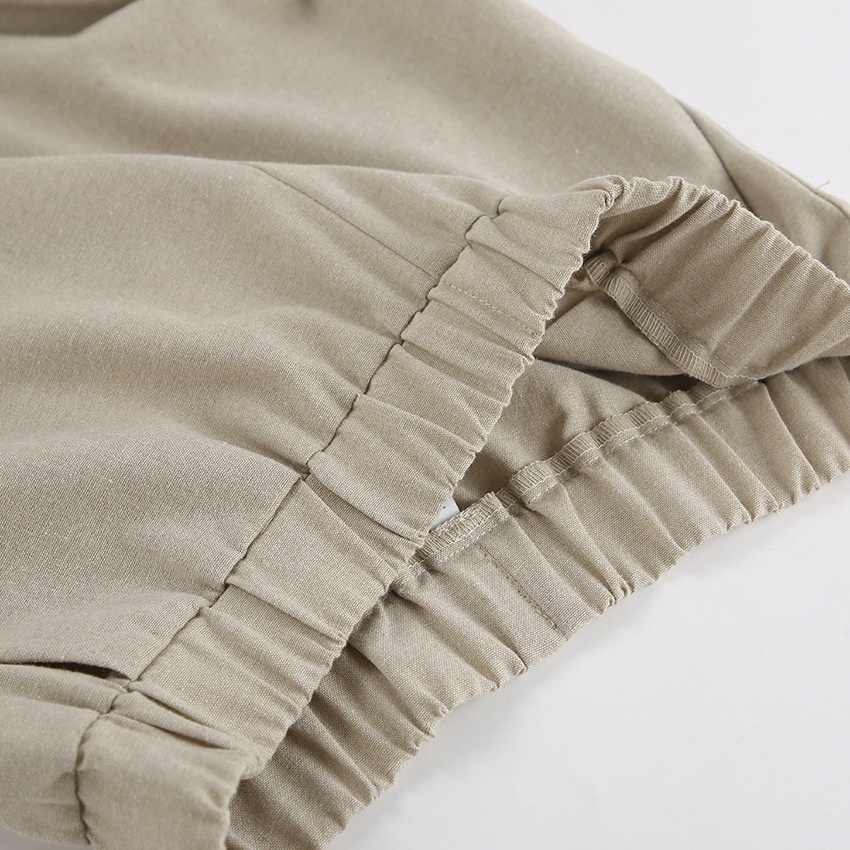 Ensemble haut dos nu et pantalon large en lin mélangé