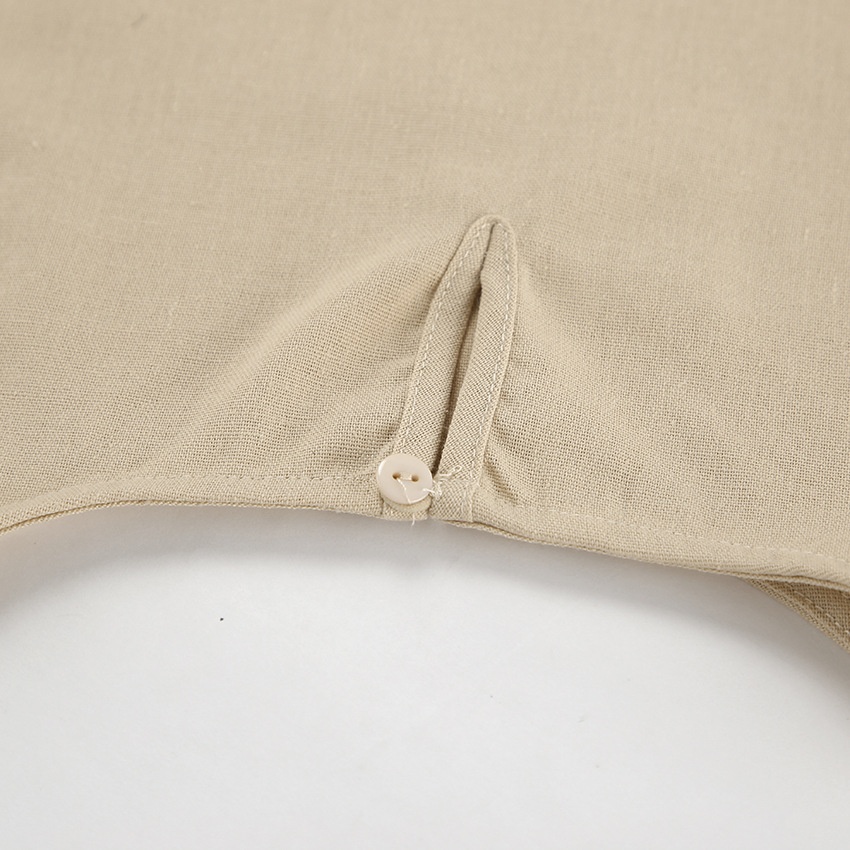 Ensemble crop top sans manches et pantalon fendu en lin mélangé