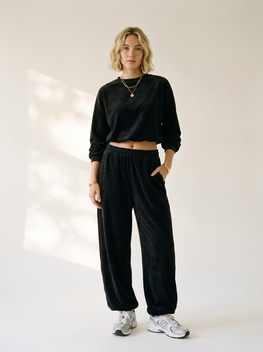 Ensemble sweat-shirt oversize et pantalon de survêtement à jambes larges