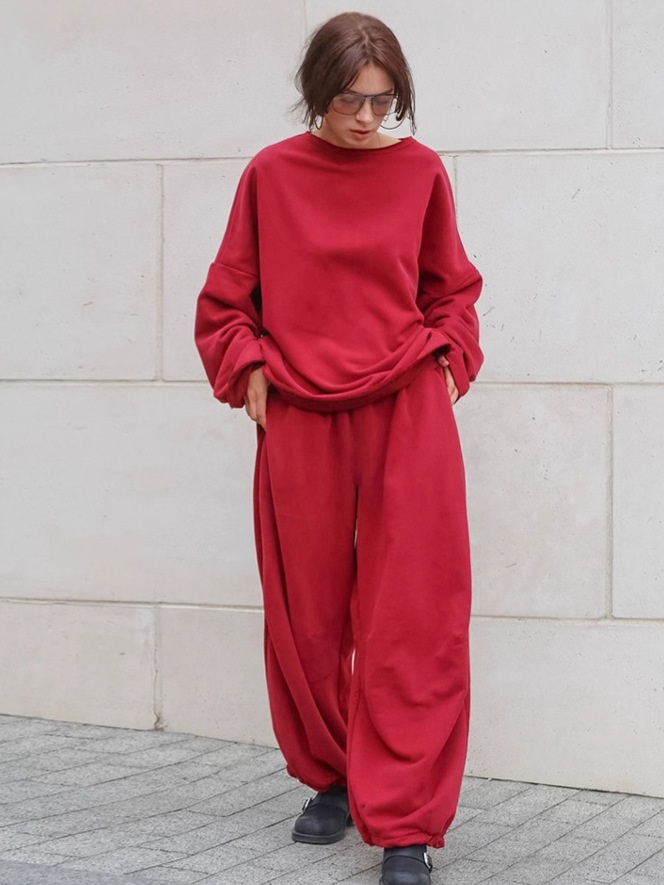 Ensemble sweat-shirt oversize et pantalon de survêtement à jambes larges