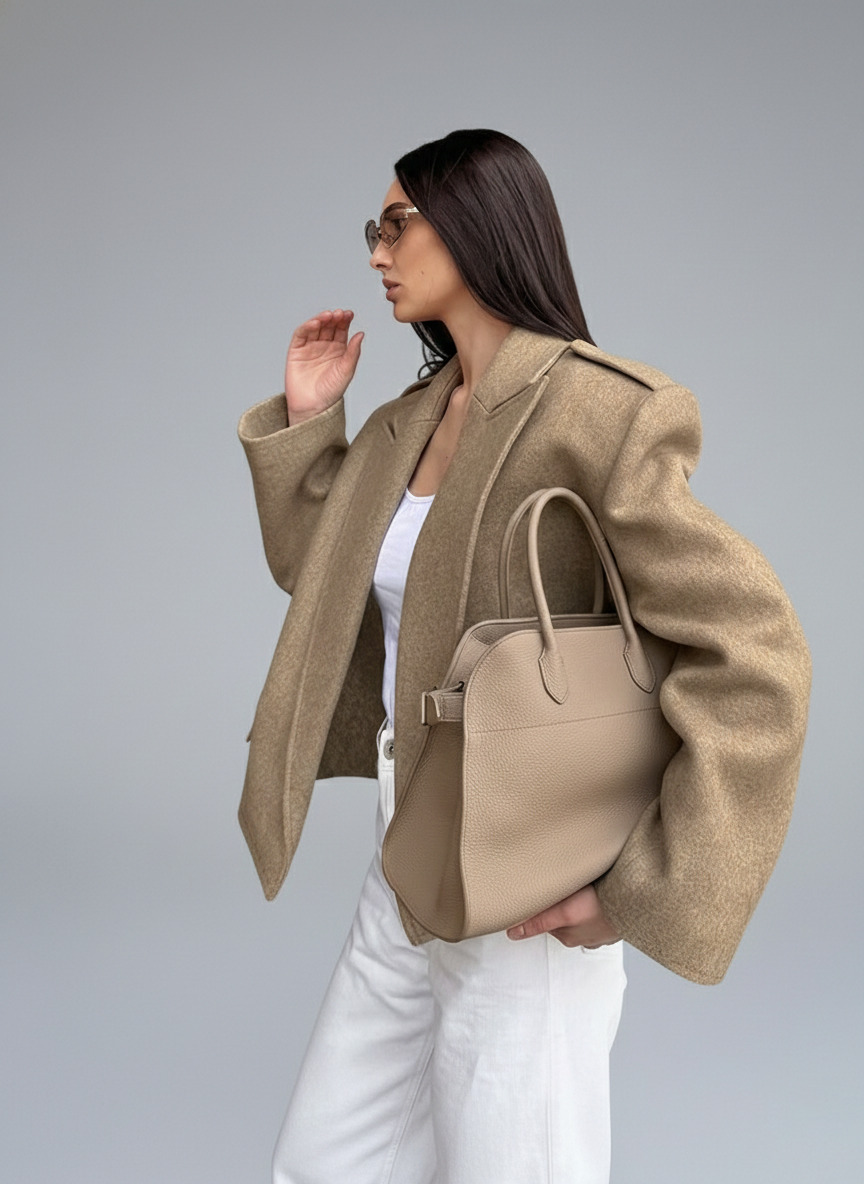 woolen Blazers Polyester (polyester fiber) Work Style Outerwear SFE-00004