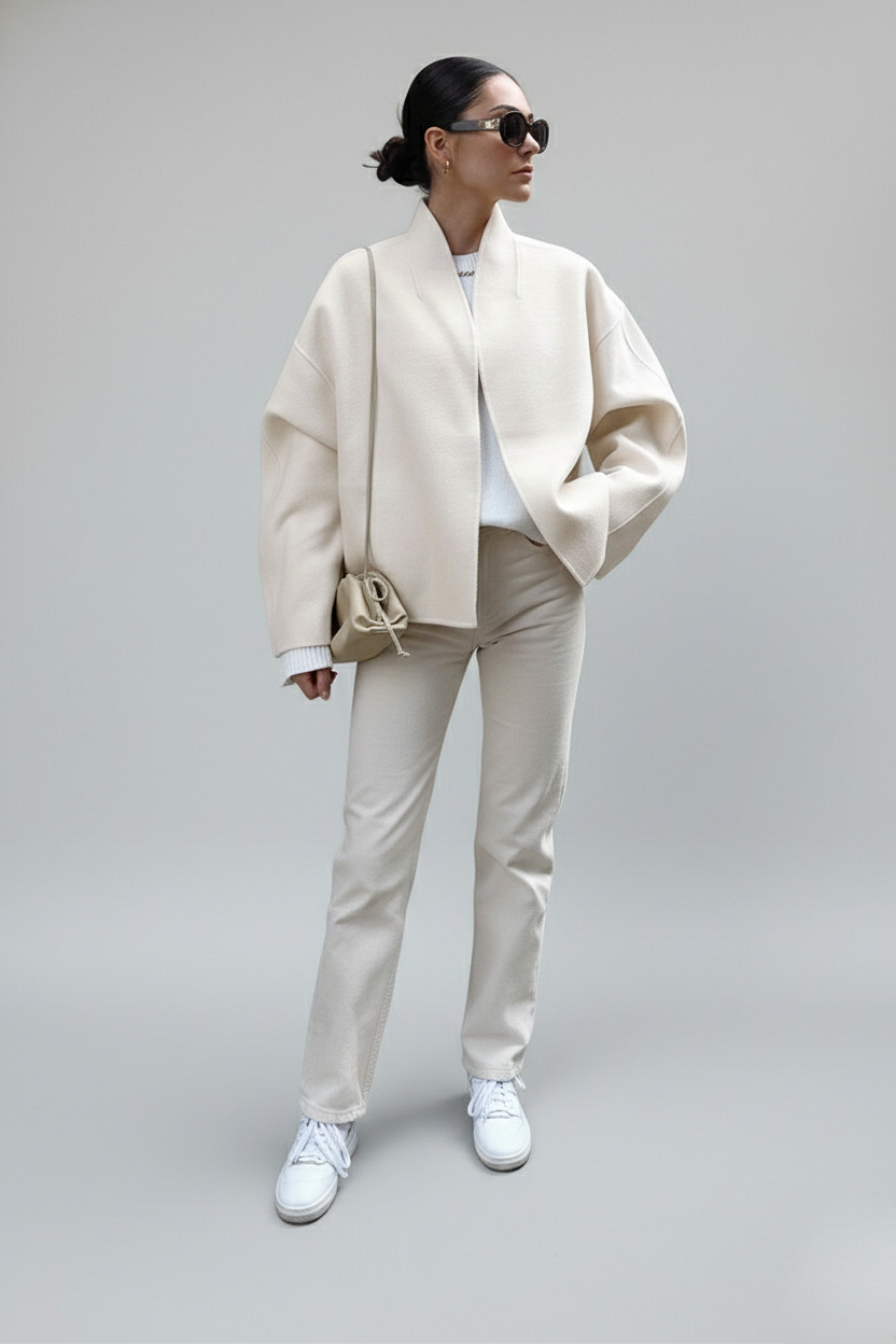 woolen Blazers Polyester (polyester fiber) Work Style Outerwear SFE-00007