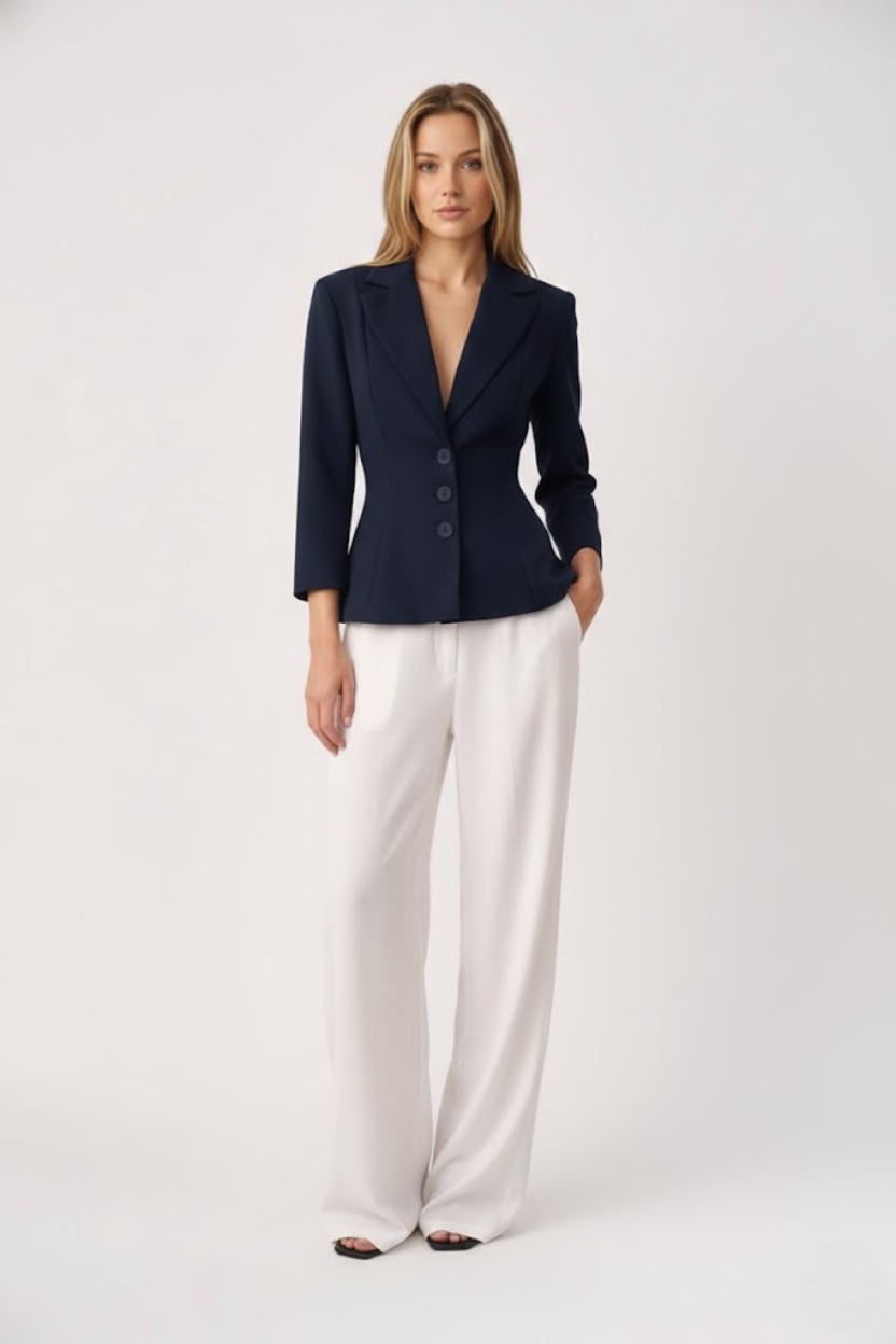 Blazer de oficina con cuello en V y manga larga, novedad otoño/invierno SFE-00004