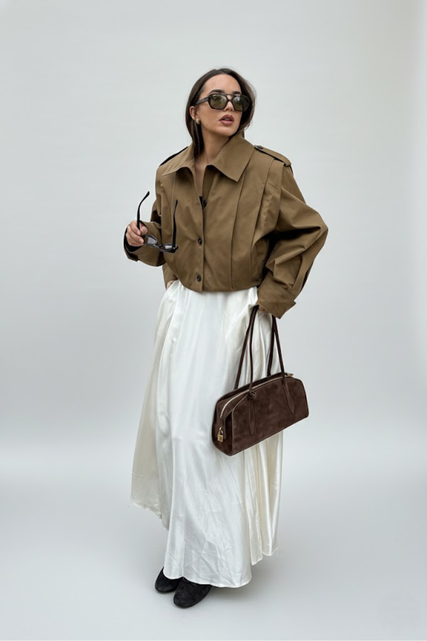 Khaki Lapel Simple Single-Breasted Jacket SFE-00022