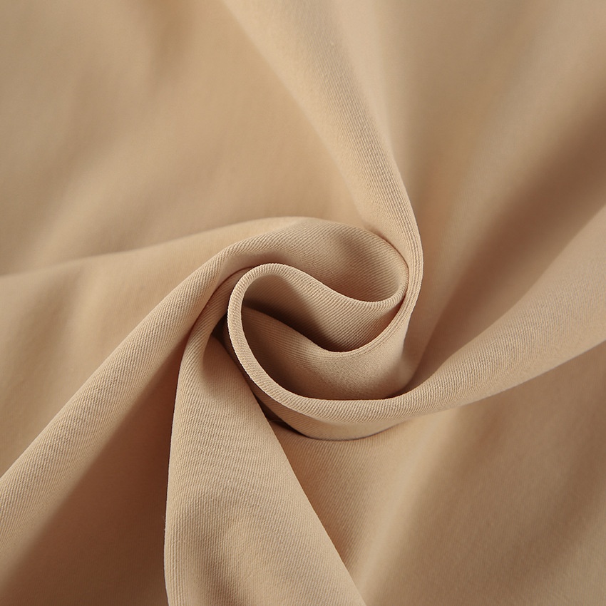 Chemisier court beige chic à manches bouffantes - Haut à col montant