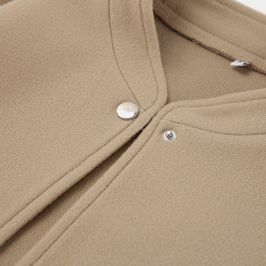 Veste bomber courte beige chic - Vêtements d'extérieur décontractés pour femmes