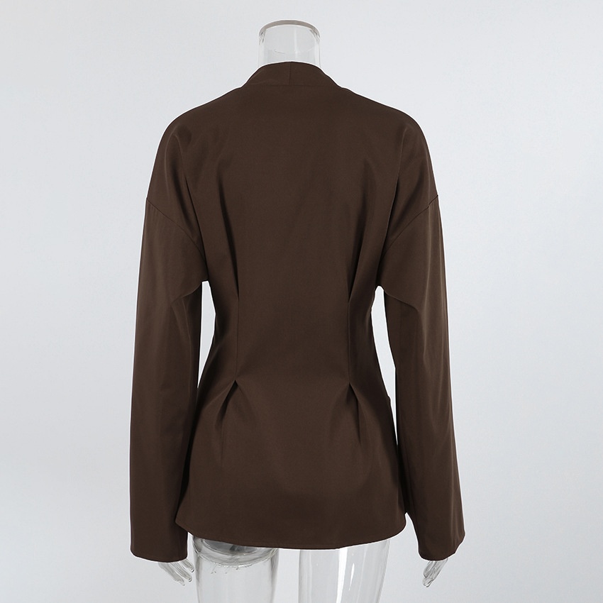 Giacca da donna con scollo a V, corsetto e baschina