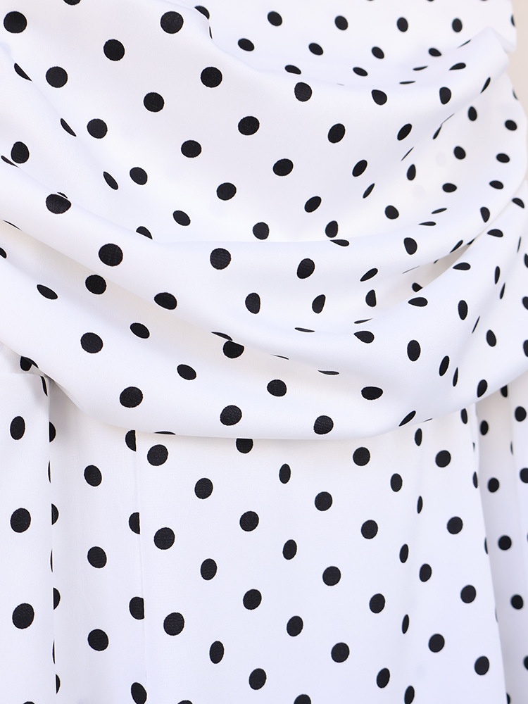 Polka Dot High Waist Mermaid Maxi Skirt