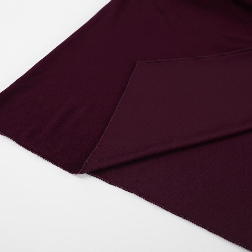 Wine Red Ruched Waist Asymmetrical Midi Skirt