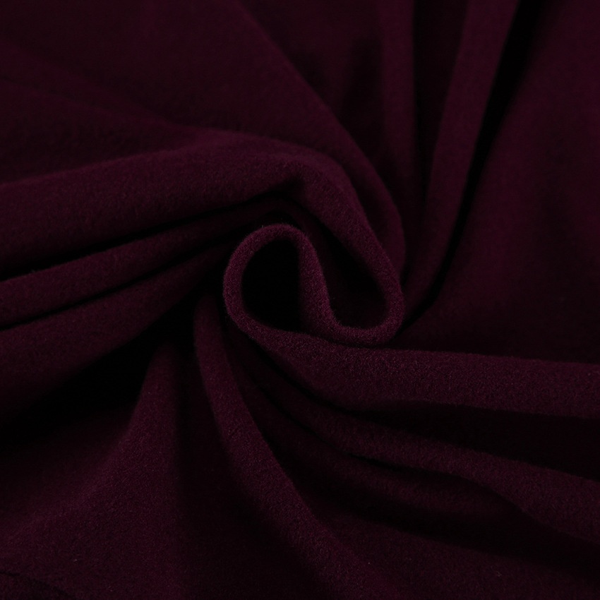 Wine Red Ruched Waist Asymmetrical Midi Skirt