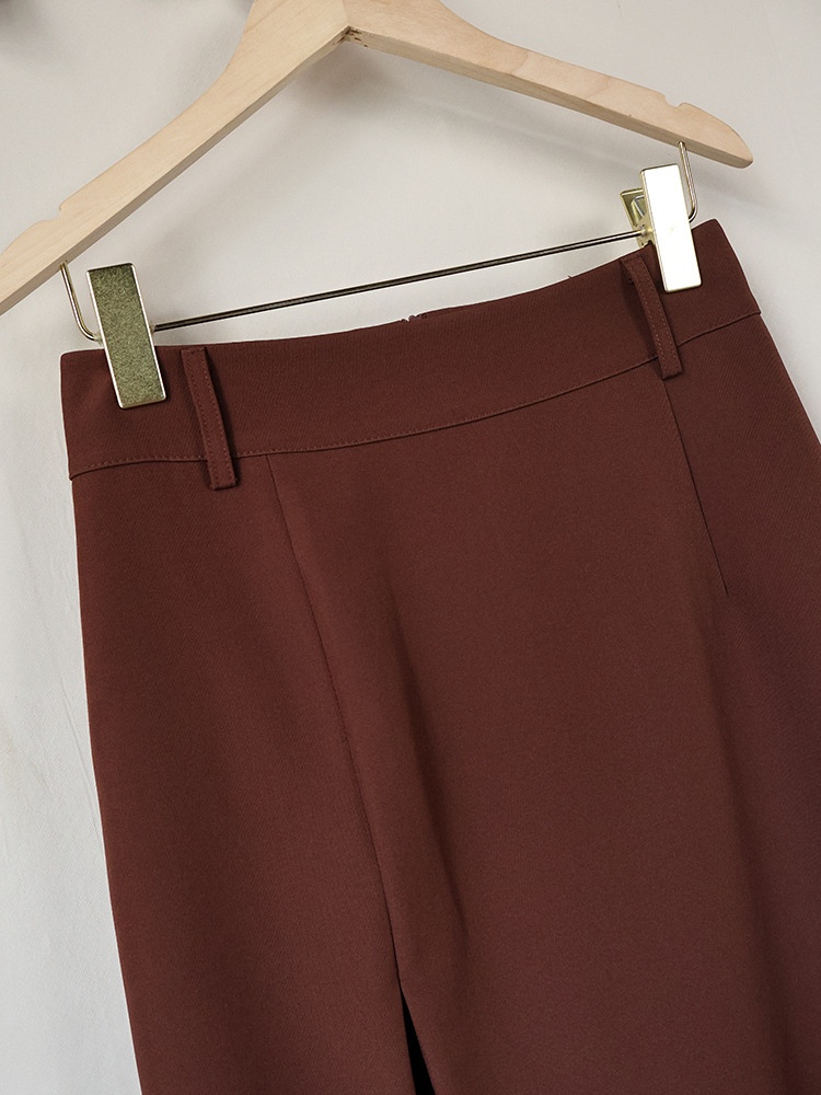 Lace Inset Slit Column Maxi Skirt
