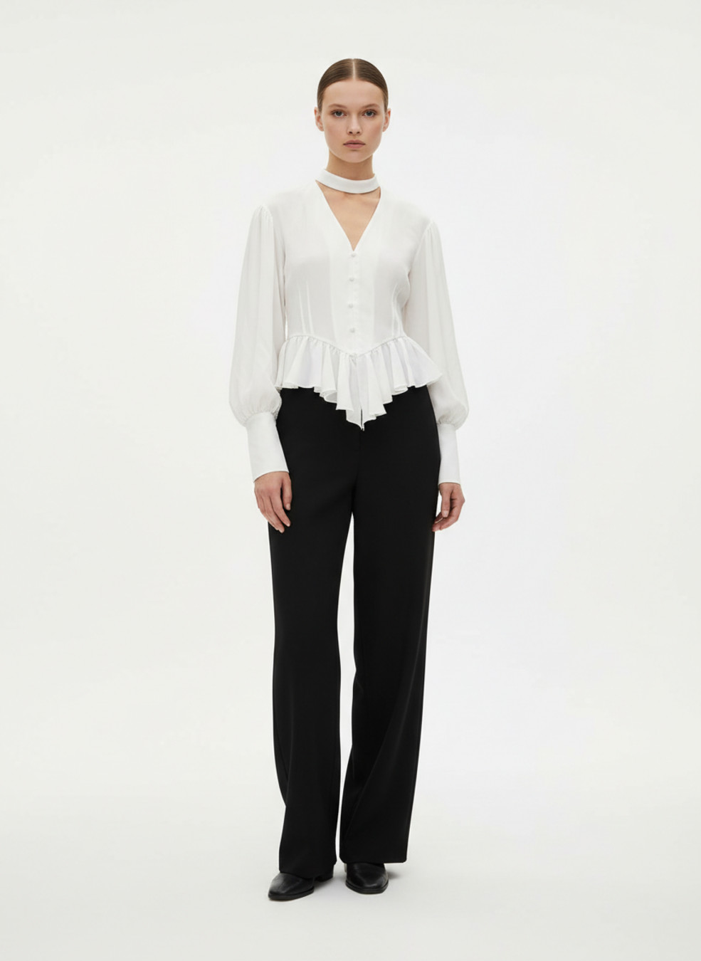 Chiffon Blouses & Shirts Chiffon Work Style Tops SFE-00011