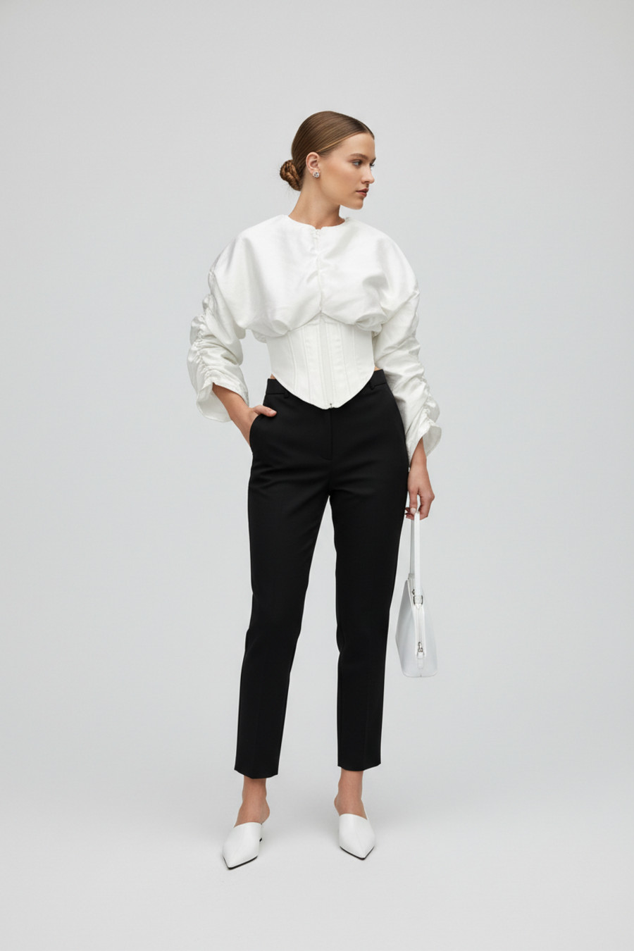 Polyester (polyester fiber) Blouses & Shirts Polyester (polyester fiber) Work Style Tops SFE-00017