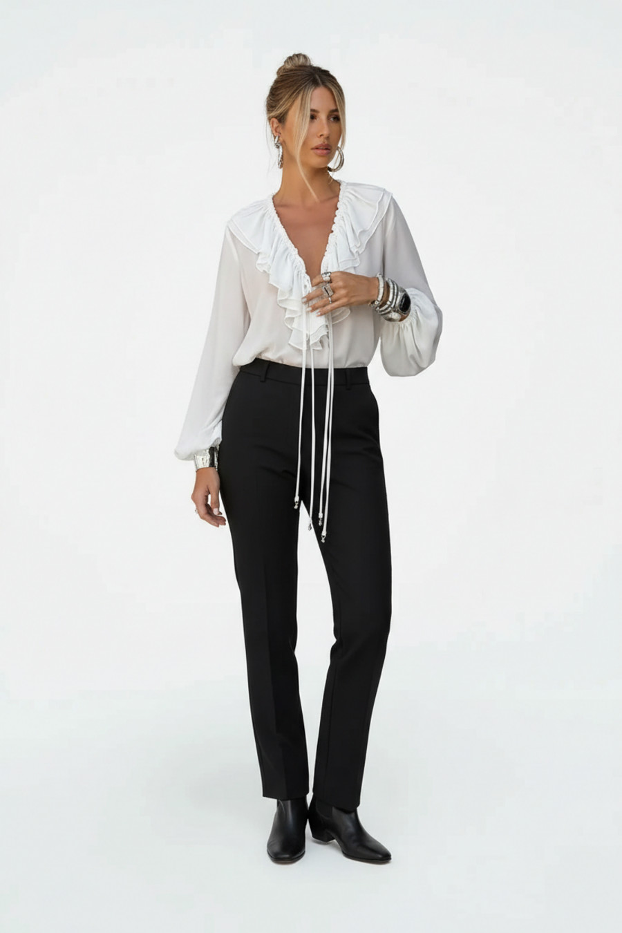 Polyester Blouses & Shirts Polyester Work Style Tops SFE-00035