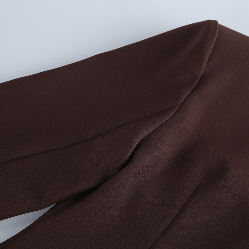 Blazer da donna a maniche lunghe con scollo a girocollo e bordo in pizzo