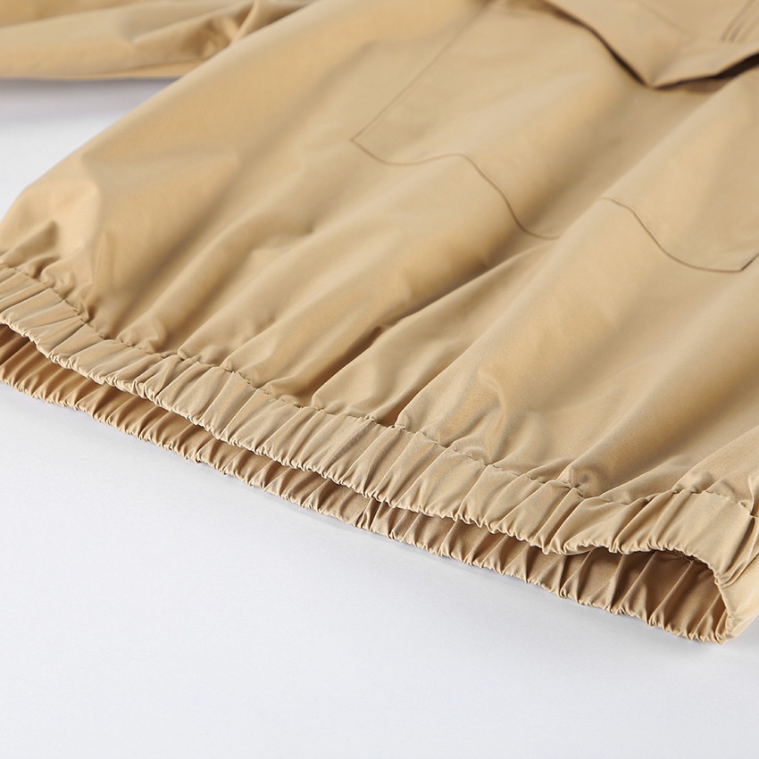 Giacca a vento da donna color kaki con mezza zip