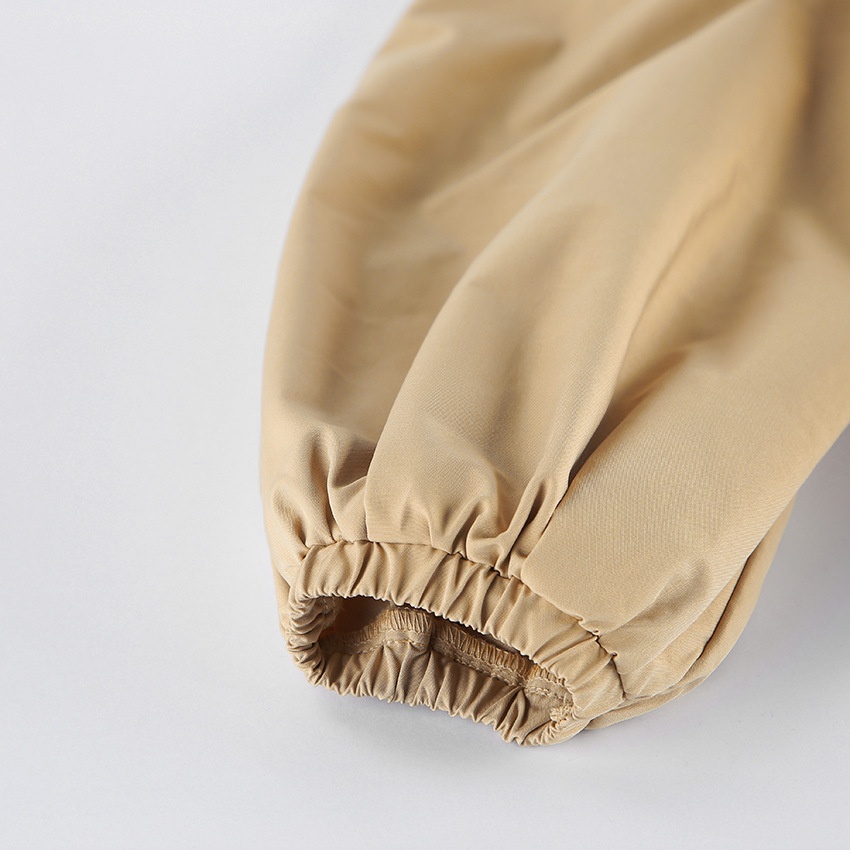 Giacca a vento da donna color kaki con mezza zip